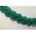6 Line Real Green Onyx Gemstone Diamond Cut Drop Beads String Necklace